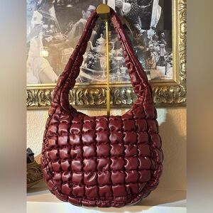 Urban Expressions Maroon / Wine Quilted Shoulder Bag